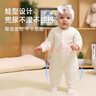 婧麒（JOYNCLEON）嬰兒連體衣保暖秋裝夾棉嬰幼兒寶寶衣服秋冬季新生爬服薄棉套裝 黃色 73cm 曬單實(shí)拍圖