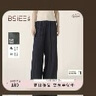 本澀 BSIEE2025年夏季新款直筒寬松垂感闊腿褲純色面料褲子 藏青色 L 曬單實(shí)拍圖