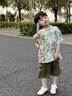 G.duck小黃鴨男童套裝夏裝漢服兒童短袖套裝夏季唐裝古裝男孩中國風(fēng)薄款 綠色 140 建議130-140cm9-10歲cm 曬單實(shí)拍圖