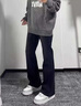 至濤cleanfit黑色微喇牛仔褲男修身直筒vibe美式高街潮牌彎刀休閑褲子 黑色 【半松緊】 XL 曬單實(shí)拍圖