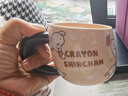 蠟筆小新大肚馬克杯女生高顏值禮物咖啡杯陶瓷水杯喝水杯子辦公室情侶杯子 蠟筆小新馬克杯帶勺禮盒裝-粉色 曬單實(shí)拍圖