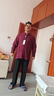 羅蒙（ROMON）中老年唐裝男70歲爺爺裝夏季長袖老人薄款衣服中國風(fēng)爸爸中式襯衫 酒紅長 袖套裝 XL 180 【145-165斤】 曬單實拍圖