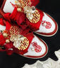 耐克球鞋定制Nike Air Jordan 1AJ1婚鞋秀禾 國風(fēng)手繪 低幫女子籃球鞋 牡丹花 37.5 支持鑒定 假一賠三 曬單實(shí)拍圖