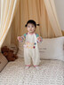 班喜迪嬰兒衣服秋裝嬰幼兒連體衣洋氣女寶寶衛(wèi)衣爬服春秋季超萌外出哈衣 米色 80cm 曬單實(shí)拍圖