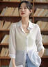 衣品元防曬衣女夏季薄款冰絲襯衫女裝夏裝2025年新款襯衣防曬服外套女潮 白色 M 白M（95-110斤） 曬單實(shí)拍圖