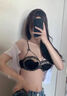 Qbily 內(nèi)衣套裝 性感內(nèi)衣女小胸聚攏文胸罩法式純欲蕾絲薄款文胸套裝 法式蕾絲套裝【黑】M【34/75AB】 曬單實(shí)拍圖