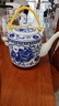 傳世瓷 景德鎮(zhèn)陶瓷茶壺大容量飯店涼水壺特大號冷水壺青花提梁泡茶壺水壺陶瓷壺涼水壺特大泡茶壺 花開富貴2升茶壺 曬單實拍圖