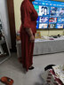 意枕上紅云紗套裝2025中老年女裝香云紗上衣桑蠶絲真絲闊腿褲貴婦兩件套 紅咖色 XL 大 曬單實(shí)拍圖
