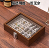 沐霓胡桃木色首飾盒木質(zhì)戒指項鏈耳環(huán)收納盒飾品盒防塵透明珠寶首飾盒 首飾盒【胡桃內灰格子】 曬單實(shí)拍圖