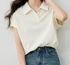 梵希蔓簡約通勤連肩袖Polo領T恤女2025年夏新款寬松小眾氣質上衣 曬單實拍圖