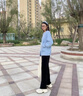 俞兆林（YUZHAOLIN）微喇叭西裝休閑褲女2025春夏新款垂感西裝高腰顯瘦顯高喇叭長(cháng)褲 黑色 M 建議100-112斤 曬單實(shí)拍圖