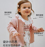 OAK FAMILY寶寶長袖開衫外套毛衣嬰兒圓領(lǐng)棉紗針織衫薄外套 花淺粉 90 cm 曬單實拍圖