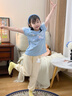 班尼路童裝兒童褲子女童純棉防蚊褲夏季女孩時(shí)尚舒適百搭長(zhǎng)褲寬松束腳褲 米白 BNL蠟筆小熊X 140 曬單實(shí)拍圖