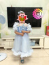 迪士尼女童連衣裙兒童愛莎公主蓬蓬裙小女孩節(jié)日禮服 X84010藍(lán)色 130cm  曬單實拍圖