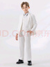 蘿卜唄唄兒童西裝男童禮服婚禮花童紳士西服套裝小孩生日周歲主持演講正裝 白色四件套 140cm建議體重55-67斤 曬單實拍圖