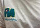 魯雅爾美式潮流高街刺繡新款短袖t恤男夏季寬松插肩五分半截袖情侶衣服 白灰色 XL 曬單實(shí)拍圖