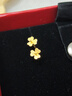 周六福小金花足金999黃金耳釘女生日禮物計(jì)價(jià)AC090379  一對(duì) 約0.64g 曬單實(shí)拍圖