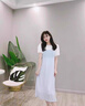 PMOG大碼2-300斤日系軟妹小清新顯瘦背帶裙夏胖mm學(xué)院風(fēng)連衣裙套裝女 上衣+背帶裙【套裝】 L 建議80-115斤 曬單實(shí)拍圖