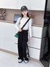 愛(ài) 西娜女童褲子春秋款2025新款兒童初中生運(yùn)動(dòng)褲春季孩大童休閑衛(wèi)褲春裝 黑色 150 cm 曬單實(shí)拍圖
