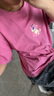 迪士尼兒童T恤短袖女童上衣夏薄款中大童打底衫童裝 S98132莓粉 150cm  曬單實拍圖