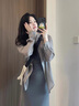 唐菓蜜連衣裙女夏季2025新款女裝韓版時尚百搭防曬衣吊帶裙顯瘦套裝裙子 灰色襯衫+灰色吊帶裙 M 曬單實拍圖