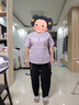 俞兆林中老年女裝春秋款奶奶短袖t恤套裝民族風媽媽夏裝母親節(jié)禮物 桔色套裝 均碼 3XL建議120-130斤 曬單實拍圖