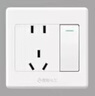 FDD國際電工86型小板開關(guān)插座面板工程款暗裝電源插家用斜五孔單雙多控開關(guān) 一開五孔單控 曬單實(shí)拍圖