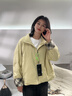 雅鹿女士2025新款短款鵝絨服保暖加高立領(lǐng)拼接撞色休閑復(fù)古 檸檬黃 S 建議90-110斤 曬單實(shí)拍圖