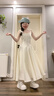 GARNUO白色吊帶連衣裙子女夏季法式小個子高級感禮服收腰顯瘦小白裙長裙 白色 XS 【80-100斤】 曬單實拍圖