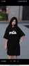 FILA 斐樂女裝T恤2025年秋季新款短袖情侶同款純棉熊貓短t上衣男女 正黑色-BK XL 180/100A/XL 曬單實拍圖