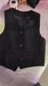 羅蒙兒童西裝馬甲男童鋼琴黑色馬甲學(xué)生主持人演出服男孩禮服 黑色140 曬單實(shí)拍圖