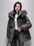 DRPR品牌女裝新品白鴨絨羽絨服女短款2025冬季新款氣質(zhì)寬松連帽外套女 深灰色 S 曬單實拍圖