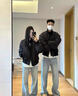 班豹賓美式高街cleanfit短款飛行夾克棉服男外套秋冬季棉羽衣服絨棉襖潮 黑色（羽絨棉服常規(guī)款） XL 120-150優(yōu)先發(fā)貨 曬單實(shí)拍圖