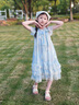 G.DUCKKIDS小黃鴨童裝女童裙子夏季薄款兒童夏裝洋氣雪紡公主裙海邊度假裙女 藍(lán)色 140 建議130-140cm9-10歲 曬單實(shí)拍圖