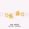 周六福（ZLF）  黃金耳環(huán)女耳飾5G金足金花朵耳釘耳鉤桃花 計價(jià) 1.18g 曬單實(shí)拍圖