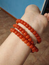 中國黃金（CHINA GOLD）南紅手串女士瑪瑙蜜蠟轉運珠多圈手鏈情人節生日禮物送女朋友老婆 三圈4mm南紅綠松石蜜蠟手串【品牌禮盒】 曬單實(shí)拍圖