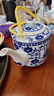 傳世瓷 景德鎮(zhèn)陶瓷茶壺大容量飯店涼水壺特大號冷水壺青花提梁泡茶壺水壺陶瓷壺涼水壺特大泡茶壺 花開富貴2升茶壺 曬單實拍圖