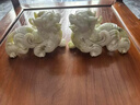 躬玉藍田玉貔貅擺件玉石雕刻客廳玄關酒柜家居玉石辦公喬遷開業(yè)禮品 擺件長約20厘米一對 曬單實拍圖