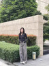 魯雅爾闊腿工裝牛仔褲女夏季新款胖mm大碼寬松梨型身材顯瘦闊腿直筒褲子 深灰色 M 曬單實(shí)拍圖