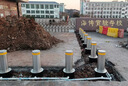 升降柱固定防撞柱路樁不銹鋼防沖撞地樁路障伸縮隔離樁道路警示柱 219圓桶自動升降柱（帶LED） 曬單實拍圖