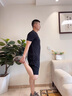 李寧運(yùn)動(dòng)套裝男夏季新款潮流短袖短褲青少年運(yùn)動(dòng)服速干寬松兩件套 黑色彩標(biāo)短袖+黑色速干短褲 L/175（125-145斤） 曬單實(shí)拍圖