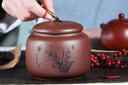 藏壺天下家用茶罐精品宜興紫砂茶葉罐小號(hào)陶瓷密封罐中式普洱儲(chǔ)茶罐紫砂罐 蘭 紫泥 曬單實(shí)拍圖