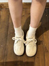 思倫鳥(niǎo)丑萌德訓(xùn)鞋女2025新款夏季透氣設(shè)計(jì)小白鞋軟底不累腳帆布鞋ins潮 米色 37 曬單實(shí)拍圖