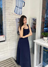 藝璽酩（YIXIMING）藍(lán)色無(wú)袖背心吊帶連衣裙子女裝夏季2025新款海邊度假法式氣質(zhì)長(zhǎng)裙 藍(lán)色 S 碼【80-100斤】 曬單實(shí)拍圖