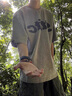 牧唯美式復(fù)古短袖t恤男夏季新款潮牌重磅純棉休閑五分袖寬松大碼體恤 灰色 XL [建議135-150斤] 曬單實拍圖