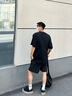 FPA戶(hù)外運動(dòng)暗格短褲子 男款夏季輕薄透氣直筒多巴胺休閑寬松五分褲 黑色 L 曬單實(shí)拍圖