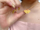 世紀緣黃金吊墜女蝶韻東方足金鑲嵌莫桑石項鏈七夕情人節(jié)禮物送女友 6.19g【贈金色925銀鏈】【贈國檢證書】 曬單實拍圖