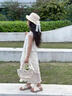 女童連衣裙2025新款夏裝大童女孩吊帶裙夏季走秀長裙海邊潮酷穿搭 米白色【高品質(zhì)】 150 曬單實(shí)拍圖