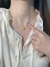 傾愛黃金項鏈女999足金小金坨吊墜小眾輕奢鎖骨鏈生日禮物送女友 小金錘足金吊墜+金色銀鏈 曬單實拍圖