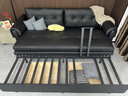 山大王真皮沙發(fā)床一體兩用2025黑色折疊多功能客廳1.5小戶型坐臥沙發(fā)床 外徑2.1米可儲物 加厚1.8MM納帕真皮：海綿+椰棕 曬單實(shí)拍圖